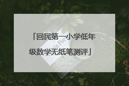 回民第一小学低年级数学无纸笔测评