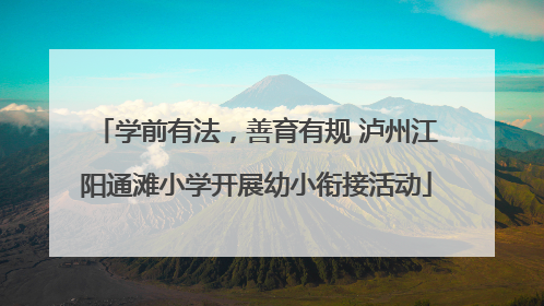 学前有法，善育有规 泸州江阳通滩小学开展幼小衔接活动
