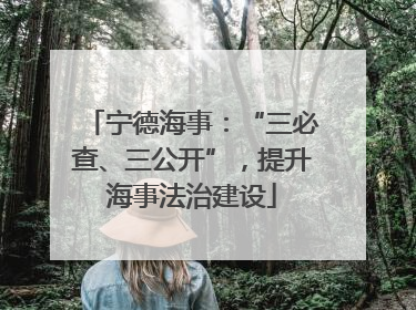 宁德海事：“三必查、三公开”，提升海事法治建设