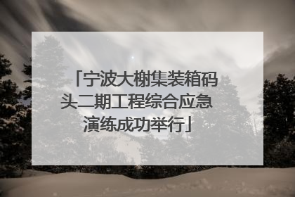 宁波大榭集装箱码头二期工程综合应急演练成功举行