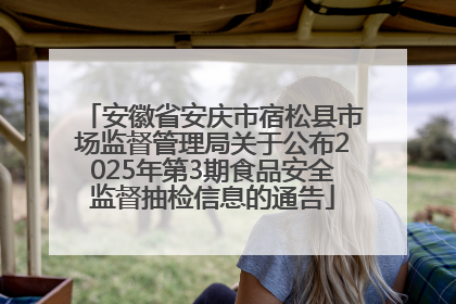 安徽省安庆市宿松县市场监督管理局关于公布2025年第3期食品安全监督抽检信息的通告