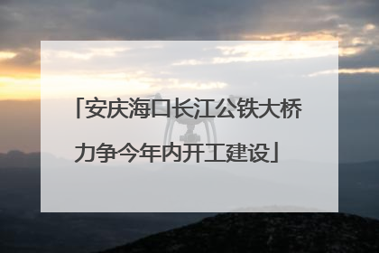 安庆海口长江公铁大桥力争今年内开工建设