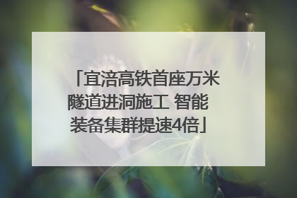 宜涪高铁首座万米隧道进洞施工 智能装备集群提速4倍