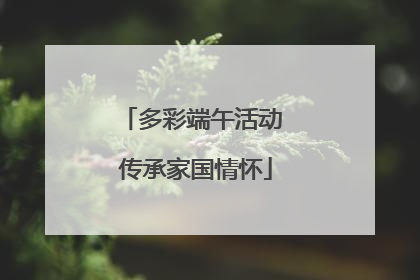 多彩端午活动 传承家国情怀