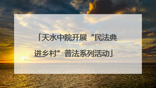 天水中院开展“民法典进乡村”普法系列活动
