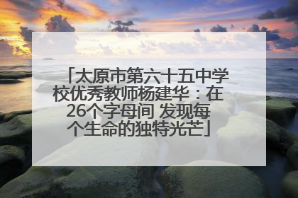 太原市第六十五中学校优秀教师杨建华：在26个字母间 发现每个生命的独特光芒