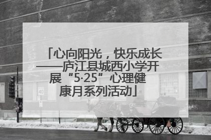 心向阳光，快乐成长——庐江县城西小学开展“5·25”心理健康月系列活动