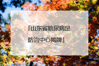 山东省糖尿病足防治中心揭牌