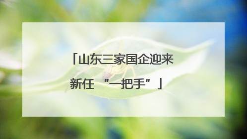 山东三家国企迎来新任 “一把手”