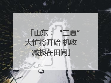 山东：“三夏”大忙将开始 机收减损在田间