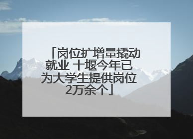 岗位扩增量撬动就业 十堰今年已为大学生提供岗位2万余个