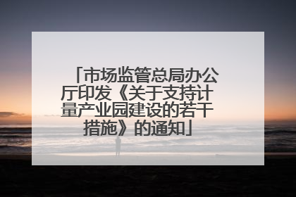 市场监管总局办公厅印发《关于支持计量产业园建设的若干措施》的通知
