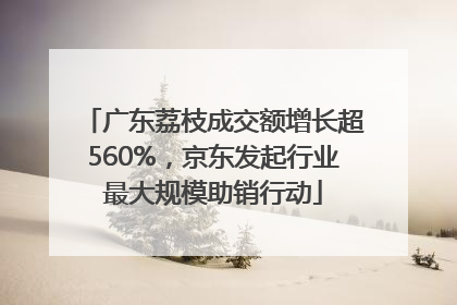 广东荔枝成交额增长超560%，京东发起行业最大规模助销行动