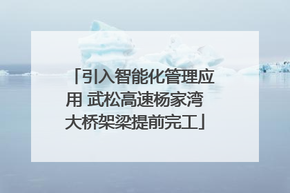 引入智能化管理应用 武松高速杨家湾大桥架梁提前完工