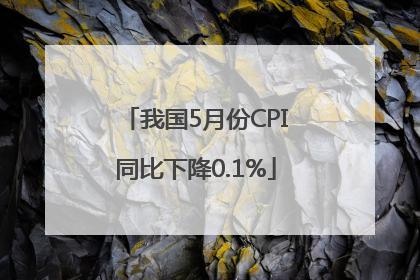 我国5月份CPI同比下降0.1%