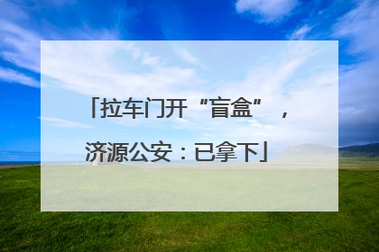 拉车门开“盲盒”，济源公安：已拿下