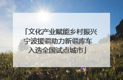 文化产业赋能乡村振兴 宁波援疆助力新疆库车入选全国试点城市