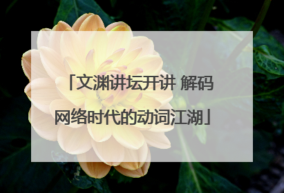文渊讲坛开讲 解码网络时代的动词江湖