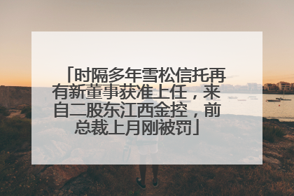 时隔多年雪松信托再有新董事获准上任，来自二股东江西金控，前总裁上月刚被罚