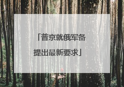 普京就俄军备提出最新要求