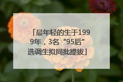 最年轻的生于1999年，3名“95后”选调生拟同批提拔