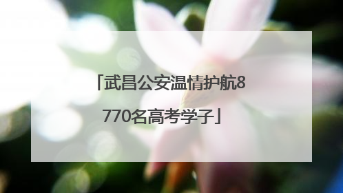 武昌公安温情护航8770名高考学子