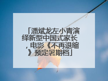 潘斌龙左小青演绎新型中国式家长，电影《不再退缩》预定暑期档