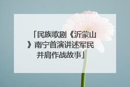 民族歌剧《沂蒙山》南宁首演讲述军民并肩作战故事