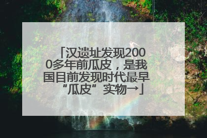 汉遗址发现2000多年前瓜皮，是我国目前发现时代最早“瓜皮”实物→