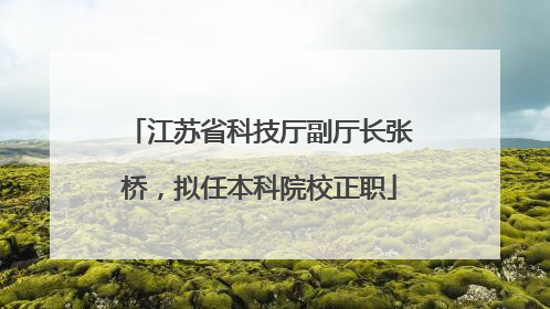 江苏省科技厅副厅长张桥，拟任本科院校正职