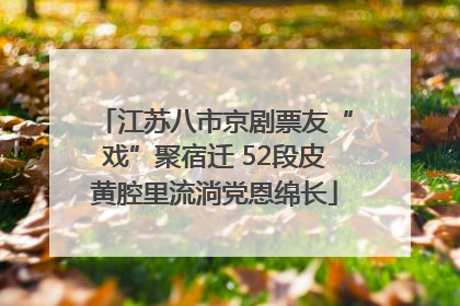 江苏八市京剧票友“戏”聚宿迁 52段皮黄腔里流淌党恩绵长