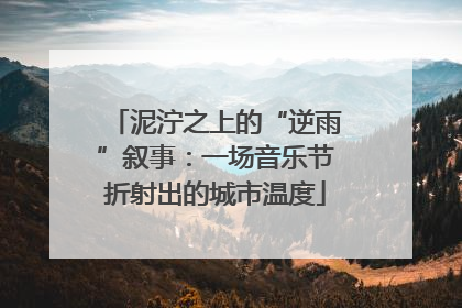 泥泞之上的“逆雨”叙事：一场音乐节折射出的城市温度
