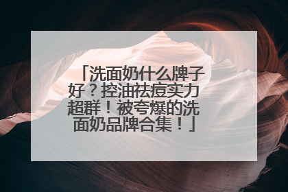 洗面奶什么牌子好？控油祛痘实力超群！被夸爆的洗面奶品牌合集！