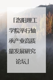 洛阳理工学院举行轴承产业高质量发展研究论坛