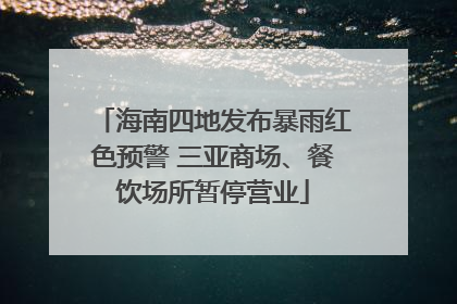 海南四地发布暴雨红色预警 三亚商场、餐饮场所暂停营业