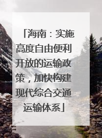 海南：实施高度自由便利开放的运输政策，加快构建现代综合交通运输体系