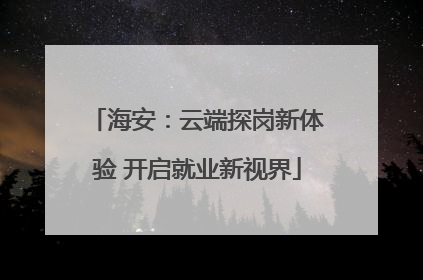 海安：云端探岗新体验 开启就业新视界