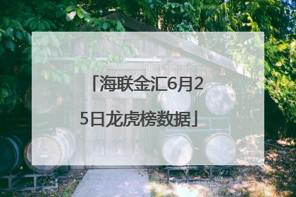 海联金汇6月25日龙虎榜数据