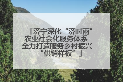 济宁深化“济时雨”农业社会化服务体系 全力打造服务乡村振兴“供销样板”