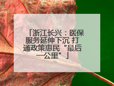 浙江长兴：医保服务延伸下沉 打通政策惠民“最后一公里”