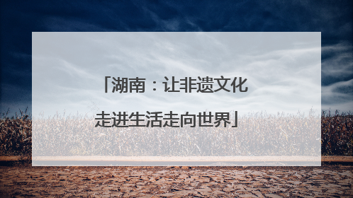 湖南：让非遗文化走进生活走向世界