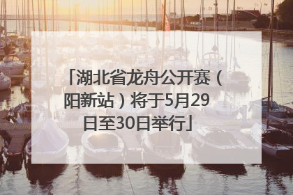 湖北省龙舟公开赛（阳新站）将于5月29日至30日举行
