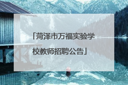 菏泽市万福实验学校教师招聘公告
