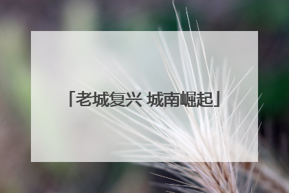 老城复兴 城南崛起