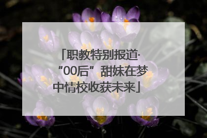 职教特别报道· “00后”甜妹在梦中情校收获未来