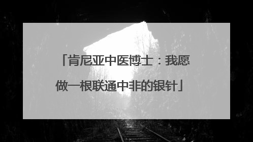 肯尼亚中医博士：我愿做一根联通中非的银针