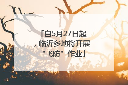 自5月27日起，临沂多地将开展“飞防”作业