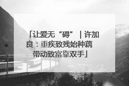 让爱无“碍”｜许加良：重疾致残始种藕 带动致富靠双手