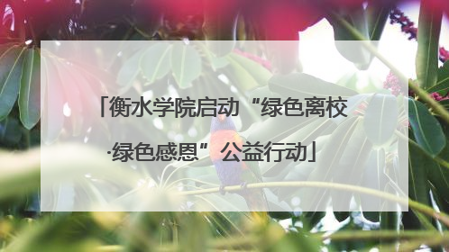 衡水学院启动“绿色离校·绿色感恩”公益行动