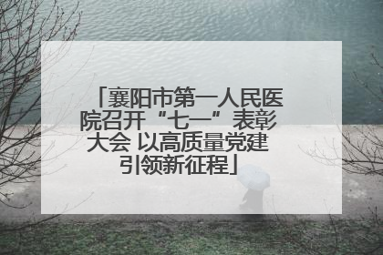 襄阳市第一人民医院召开“七一”表彰大会 以高质量党建引领新征程